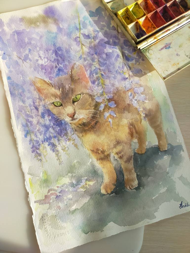 Original Cats Painting by Anastassiya Coskun