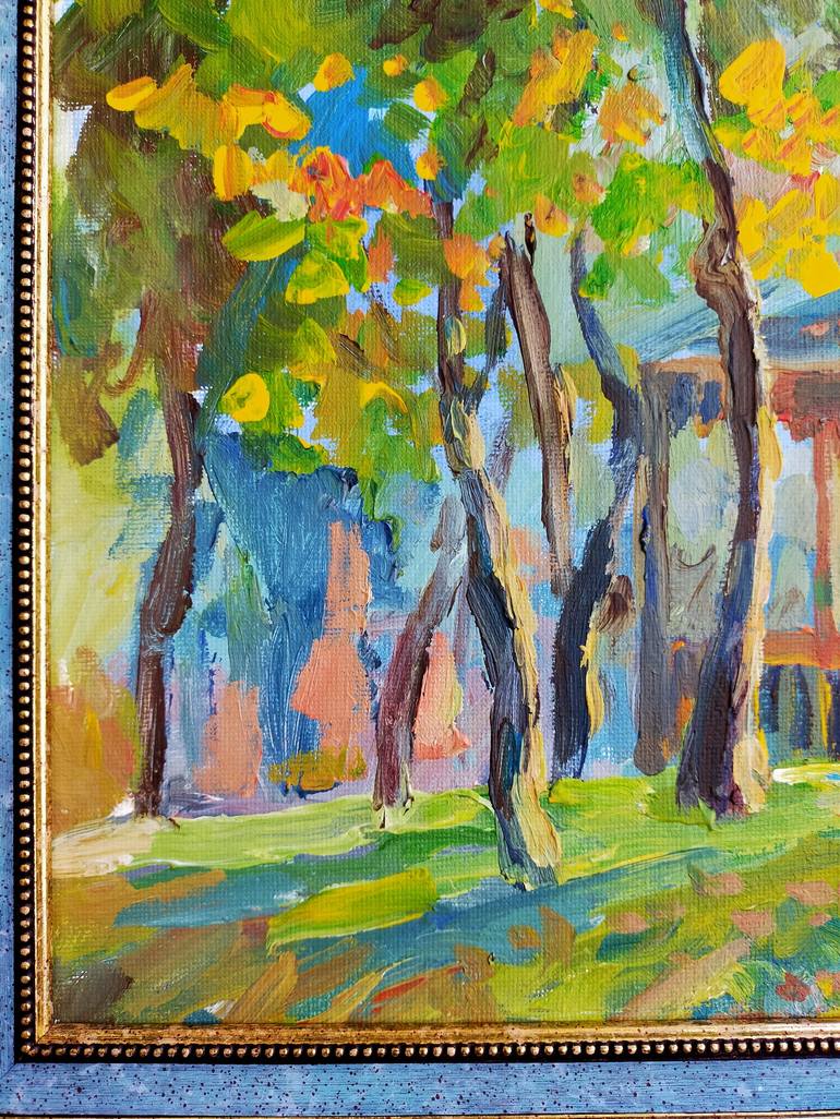 Original Art Deco Landscape Painting by Anastassiya Coskun