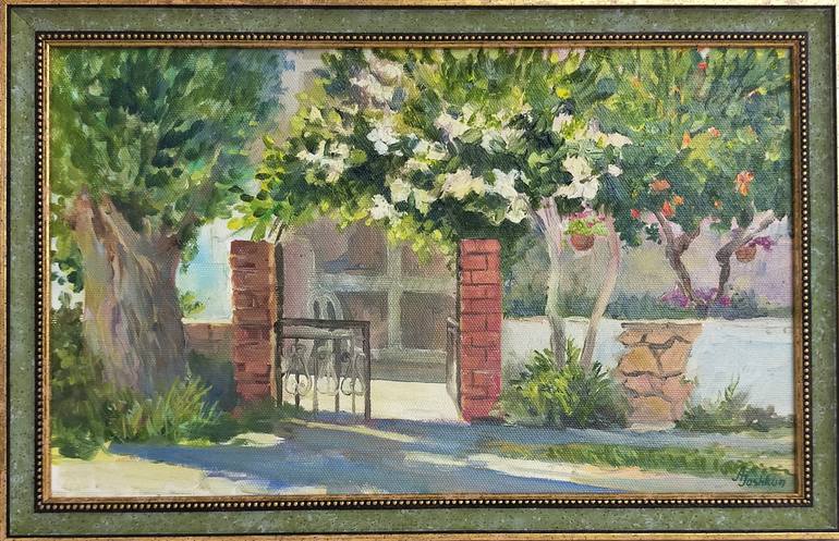 Original Art Deco Garden Painting by Anastassiya Coskun