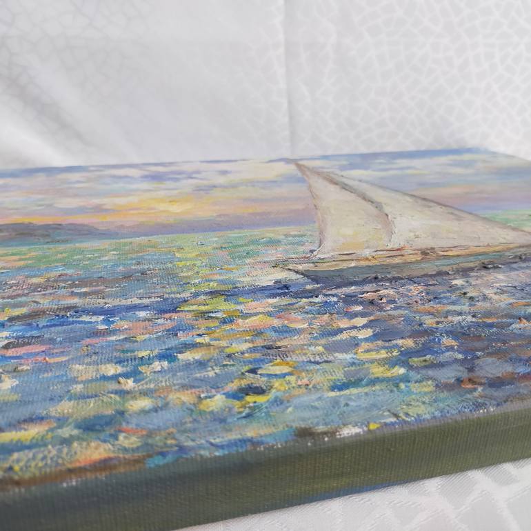 Original Art Deco Seascape Painting by Anastassiya Coskun