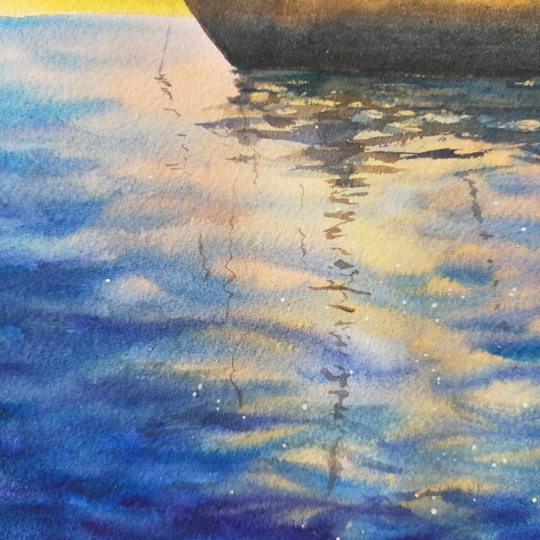 Original Art Deco Seascape Painting by Anastassiya Coskun