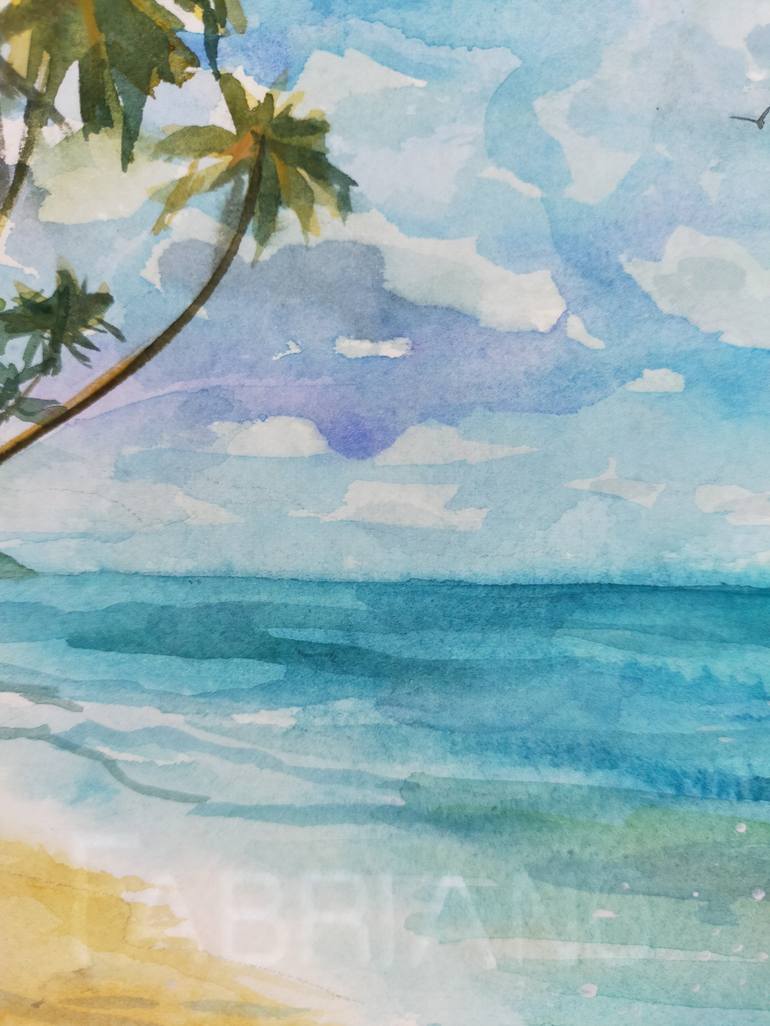 Original Beach Painting by Anastassiya Coskun