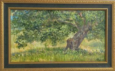 Olive Tree original oil painting, Plein air painting thumb