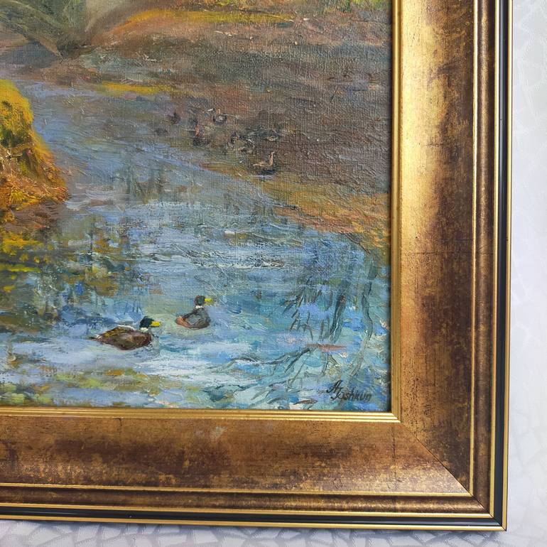 Original Art Deco Landscape Painting by Anastassiya Coskun