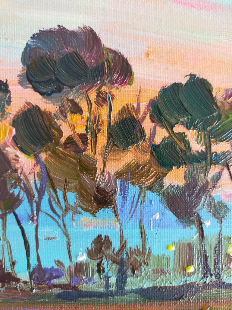 Original Art Deco Landscape Painting by Anastassiya Coskun