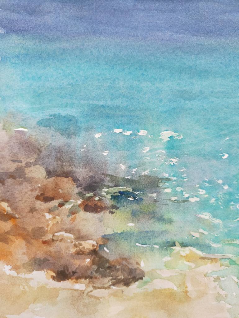 Original Contemporary art by Josh Cusk, Watercolor painting, Original watercolor, landscape art, Seascape painting, Beach hotsell art, Ocean art