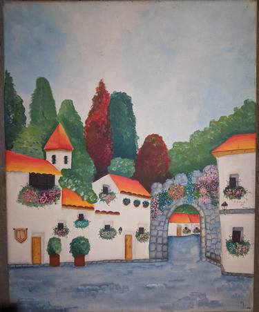Original Figurative Architecture Painting by Pablo Pinto