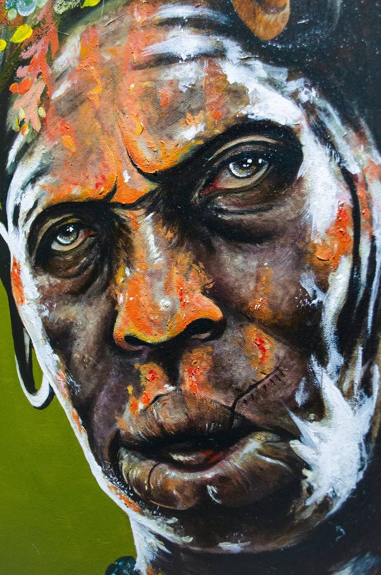Original Expressionism Portrait Painting by Thabiso Kokwana