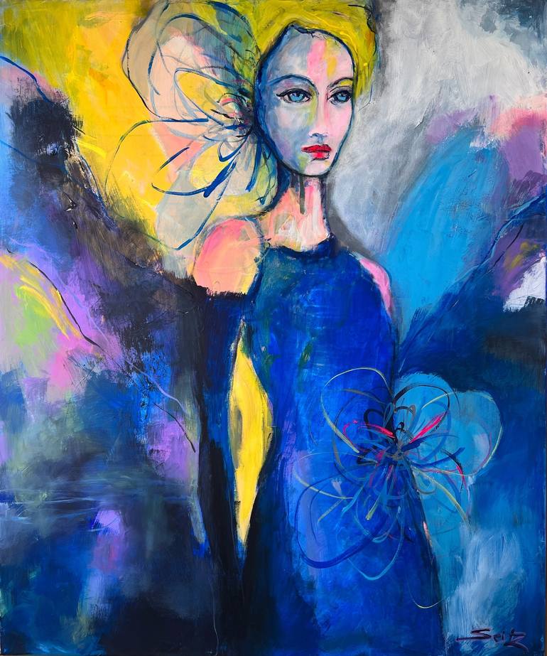 Original Abstract Women Painting by Merita Seitz