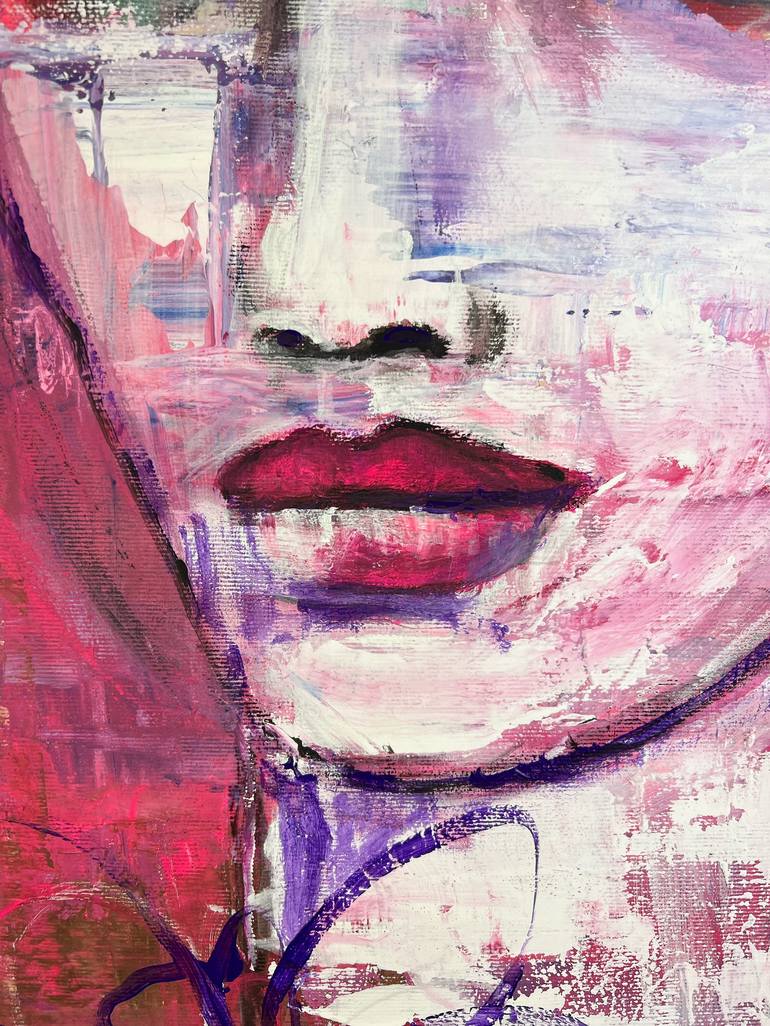 Original Abstract Portrait Painting by Merita Seitz