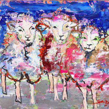 Original Abstract Expressionism Animal Paintings by Merita Seitz