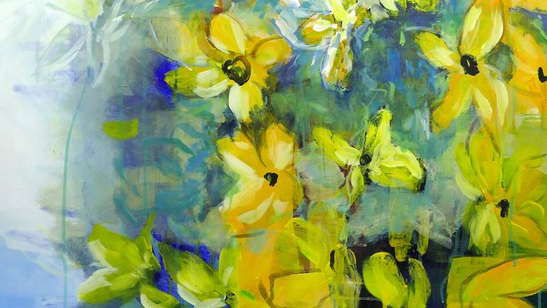 Original Abstract Floral Painting by Merita Seitz
