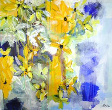 Original Abstract Floral Paintings by Merita Seitz