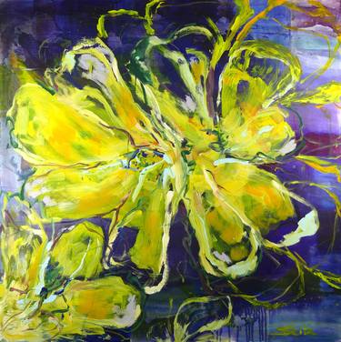 Original Abstract Expressionism Floral Paintings by Merita Seitz