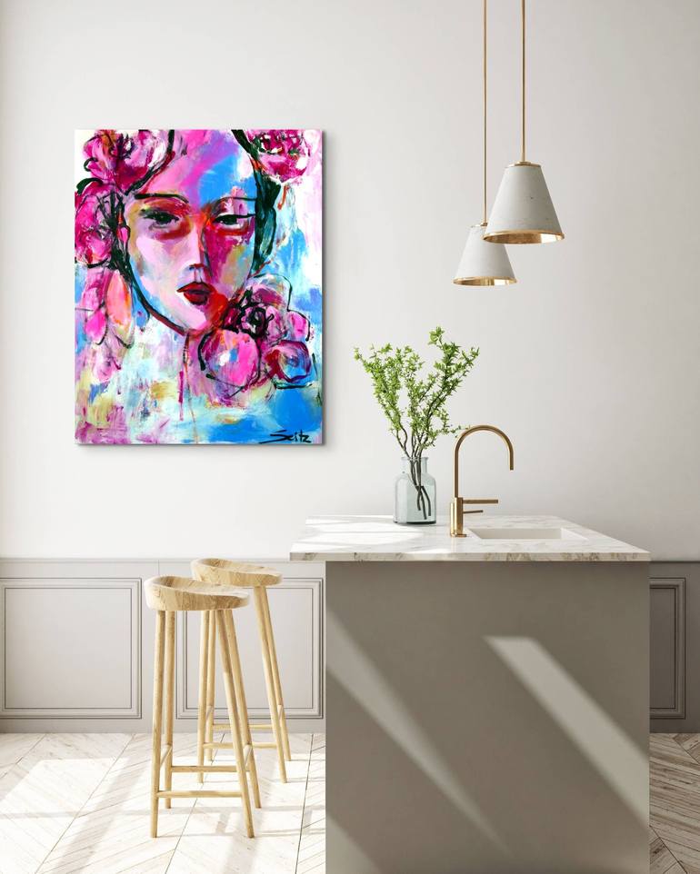 Original Abstract Expressionism Portrait Painting by Merita Seitz