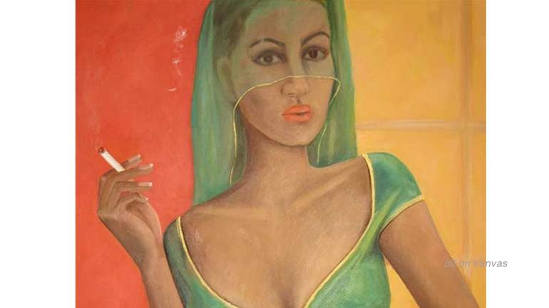 Original Portraiture Women Painting by Kitty Labana