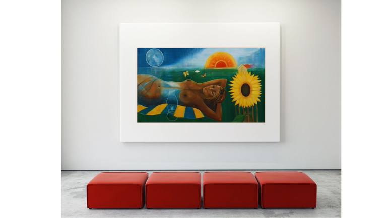 Original Surrealism Women Painting by Kitty Labana