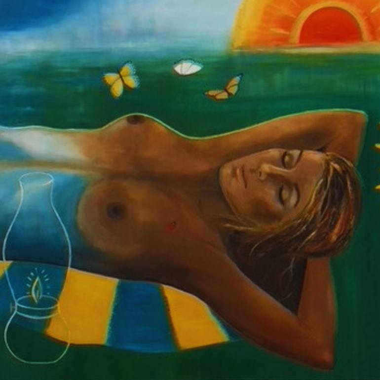 Original Surrealism Women Painting by Kitty Labana
