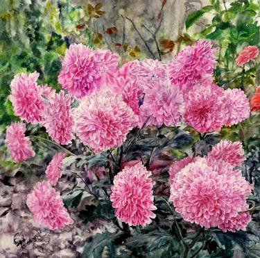 Original Floral Paintings by Sufia Easel