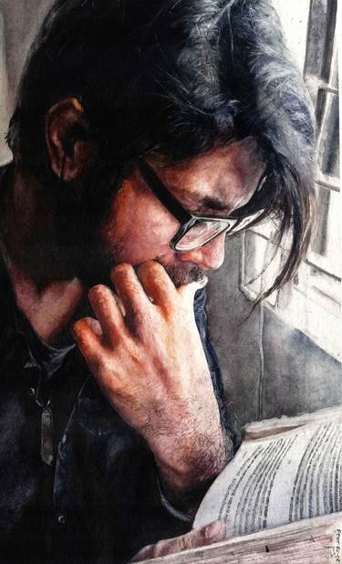 Original Photorealism Portrait Painting by Sufia Easel