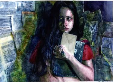 Original Realism Women Painting by Sufia Easel