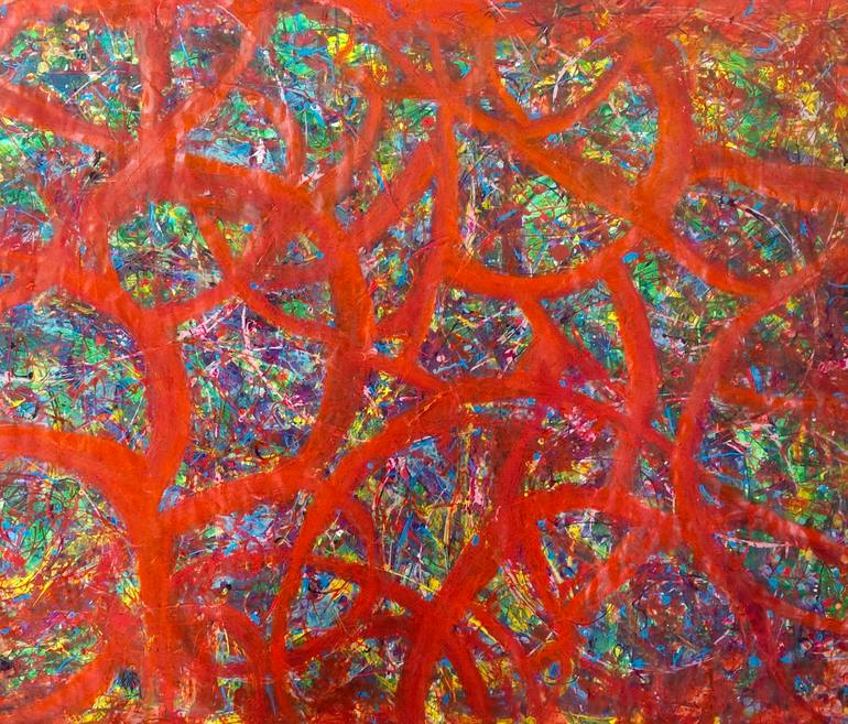Original Abstract Painting by Rebecca Lacey | Abstract Art on Paper | IN THE HEAT OF THE NIGHT