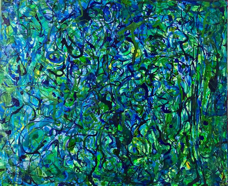 Original Abstract Painting by Rebecca Lacey | Abstract Art on Canvas | Under the sea