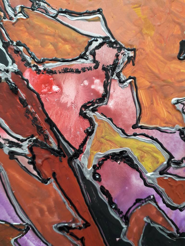 Original Abstract Expressionism Abstract Painting by Olga Aleksandrova