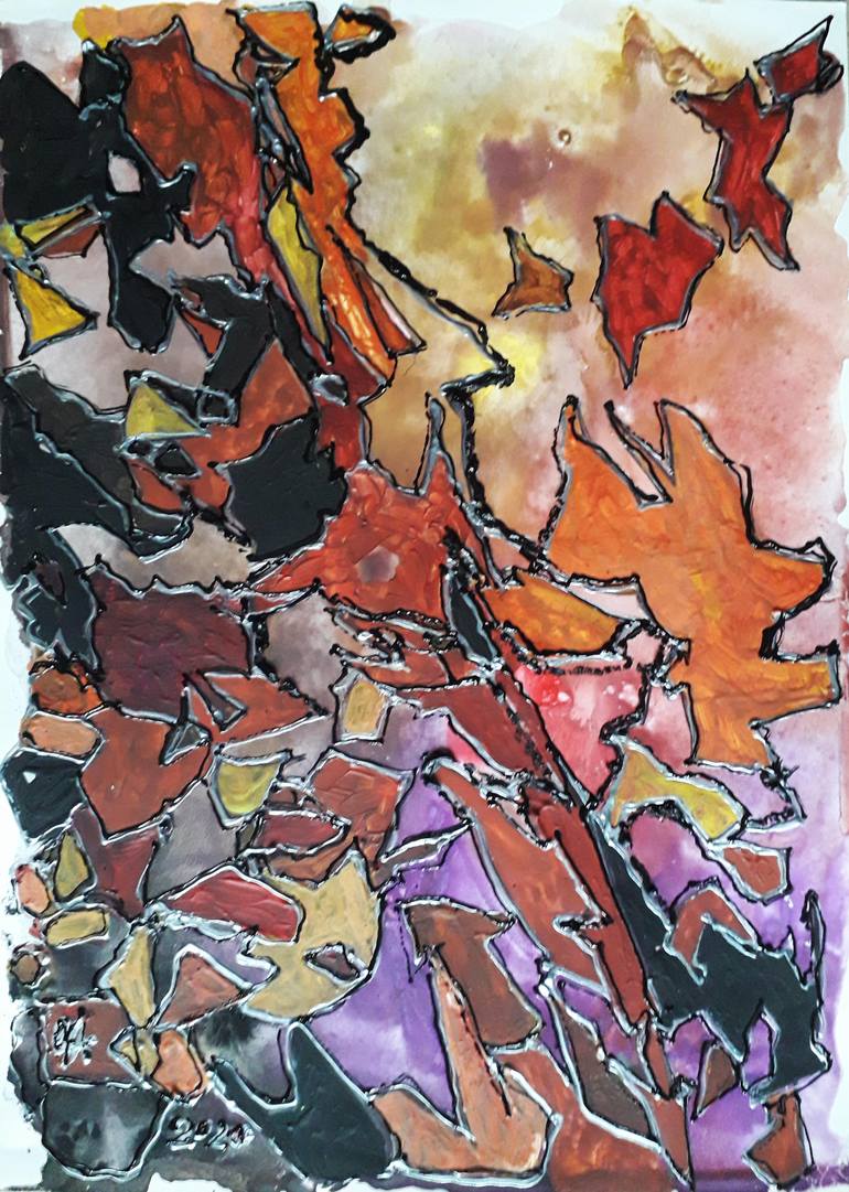 Original Abstract Expressionism Abstract Painting by Olga Aleksandrova