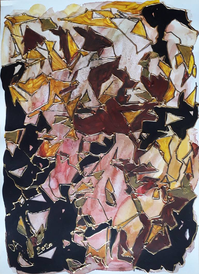 Original Abstract Expressionism Abstract Painting by Olga Aleksandrova