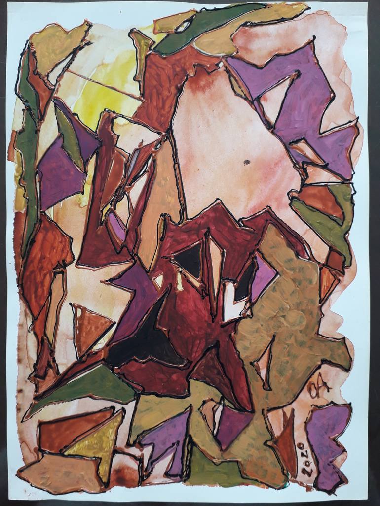 Original Abstract Expressionism Abstract Painting by Olga Aleksandrova