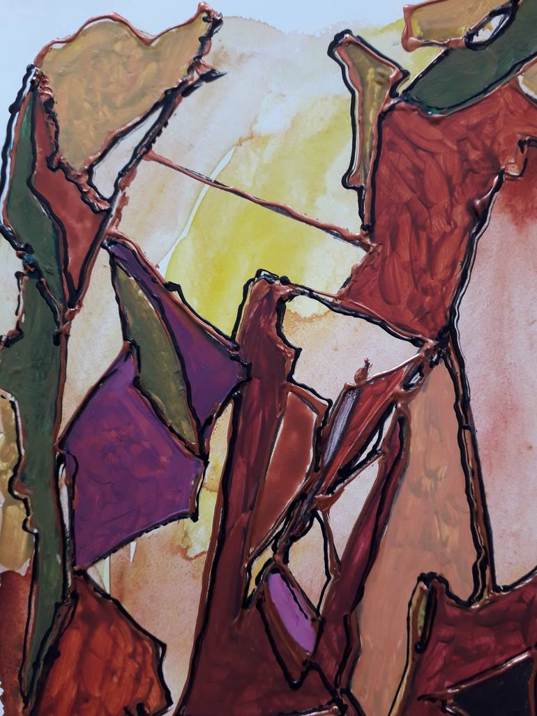 Original Abstract Expressionism Abstract Painting by Olga Aleksandrova