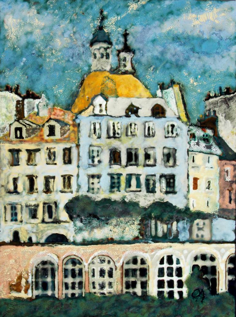 Original Figurative Architecture Painting by Olga Aleksandrova