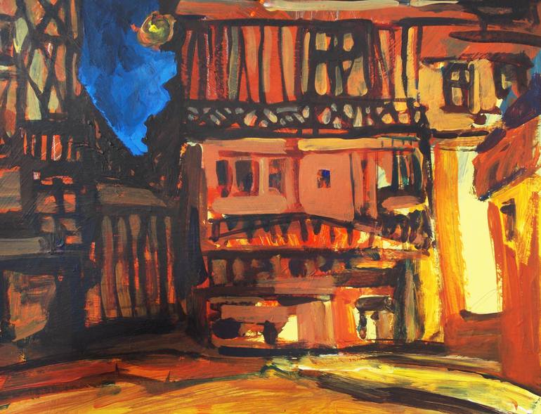 Original Expressionism Architecture Painting by Olga Aleksandrova