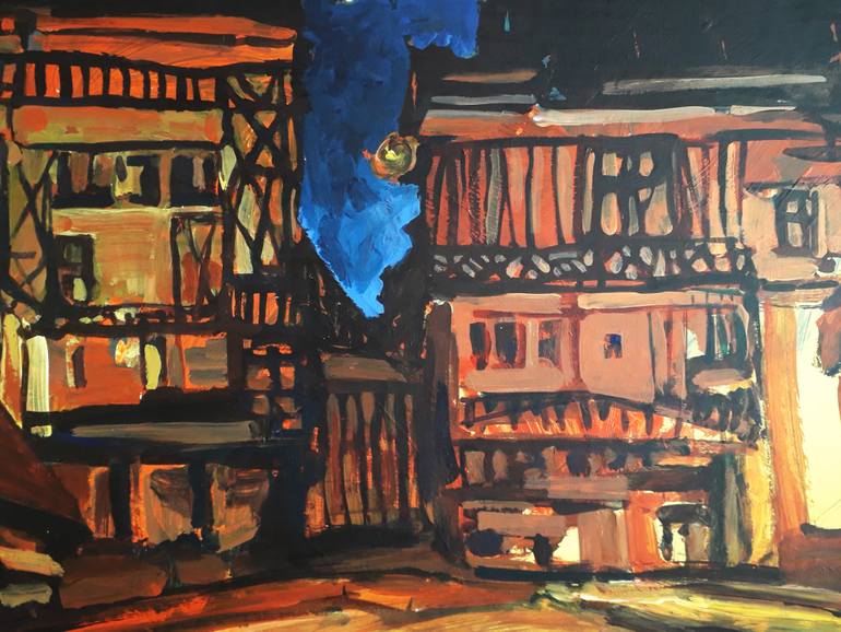 Original Expressionism Architecture Painting by Olga Aleksandrova