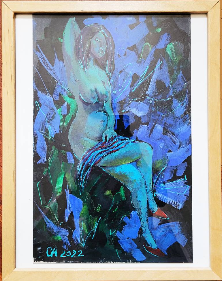 Original Expressionism Nude Painting by Olga Aleksandrova