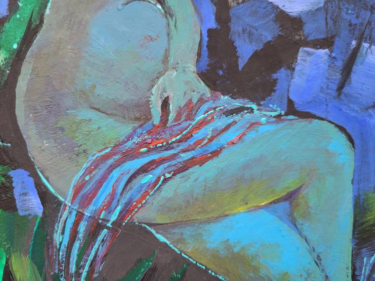 Original Expressionism Nude Painting by Olga Aleksandrova