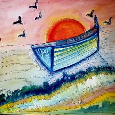 Print of Boat Paintings by Anubhuti Gupta
