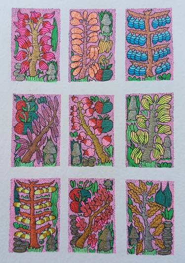 Original Abstract Botanic Drawings by Alastair Irvine