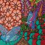 A close-up of two of the butterflies in the drawing