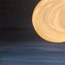 The energy of this painting is calming and rejuvenating. It feels like standing outside under a large full moon that hangs low in the sky, breathing in the fresh crisp air and taking in its rejuvenating rays to reset and recharge.
