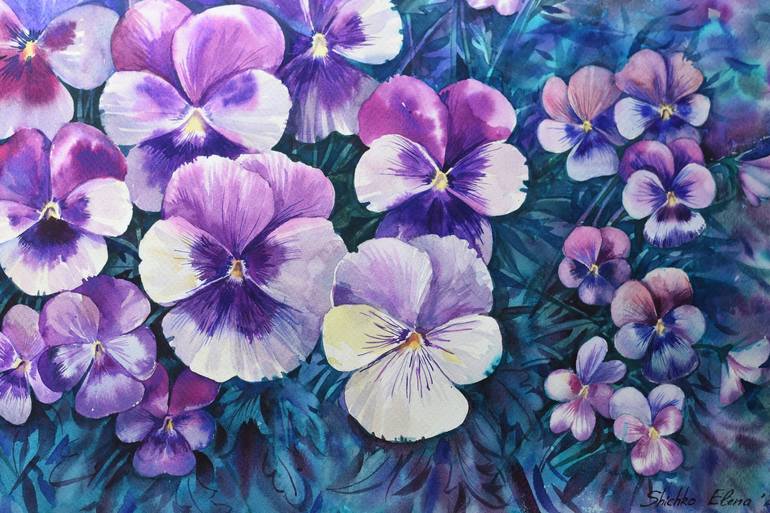 Original Impressionism Floral Painting by Elena Shichko