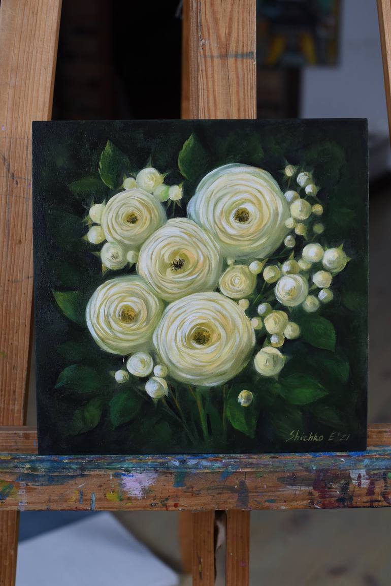 Original Fine Art Floral Painting by Elena Shichko