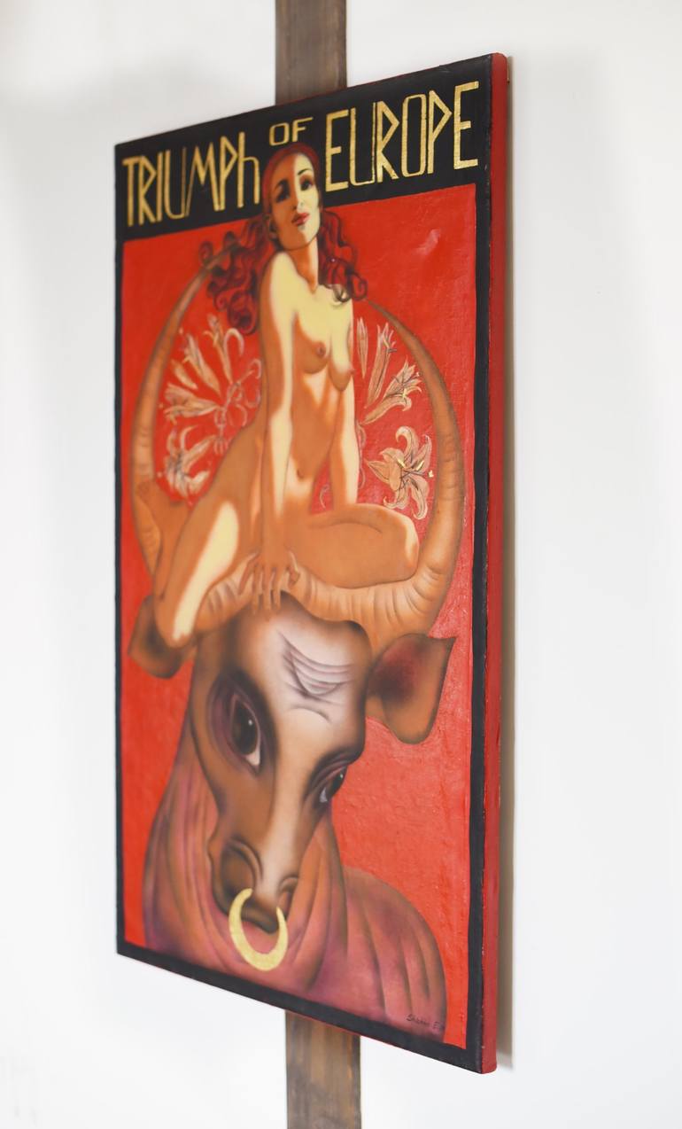 Original Art Deco Erotic Painting by Elena Shichko