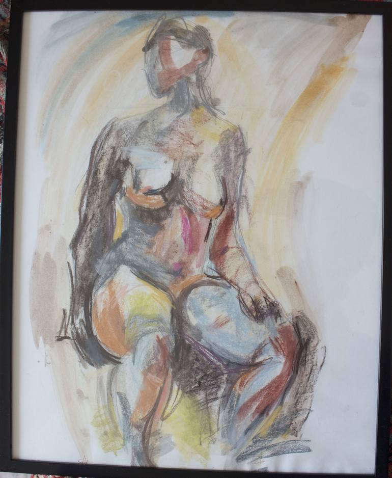 Original Fine Art Women Drawing by Arina Cazac