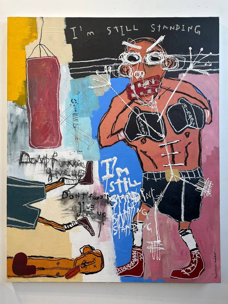 Original Contemporary Sports Painting by question marker