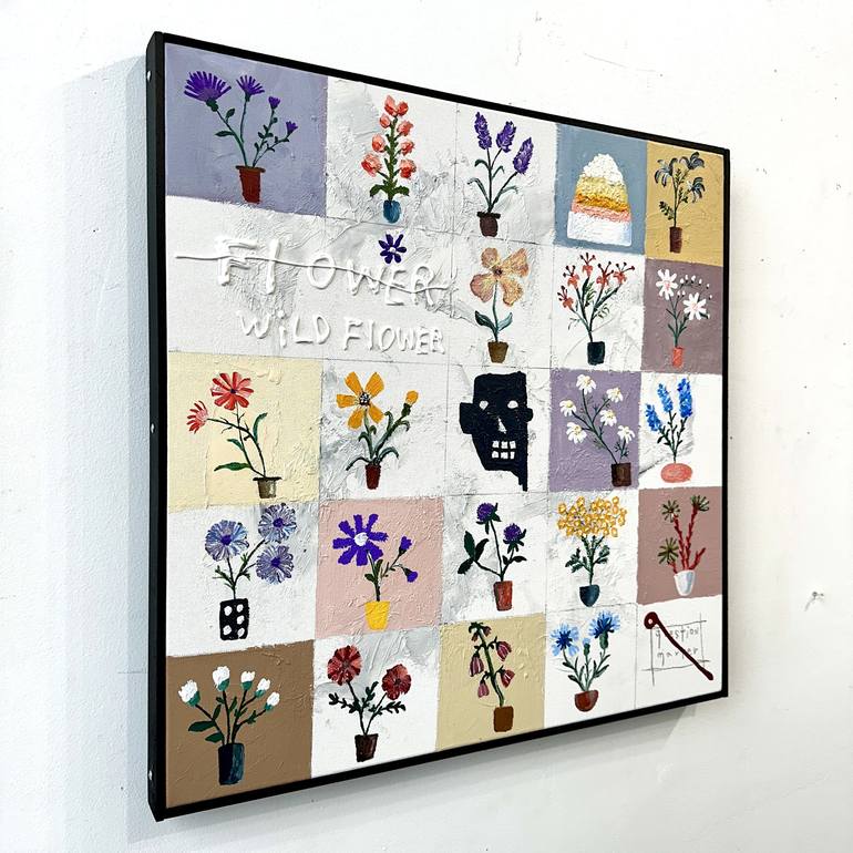 Original Contemporary Floral Painting by question marker