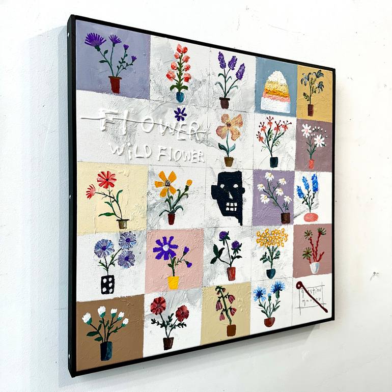 Original Contemporary Floral Painting by Question Marker