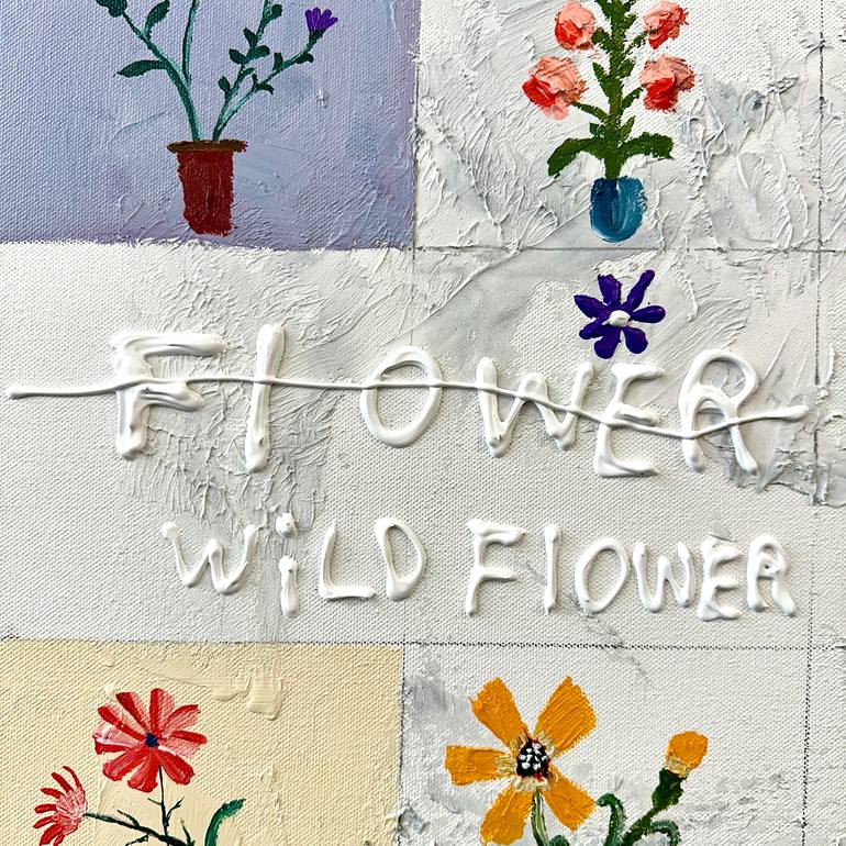 Original Contemporary Floral Painting by Question Marker