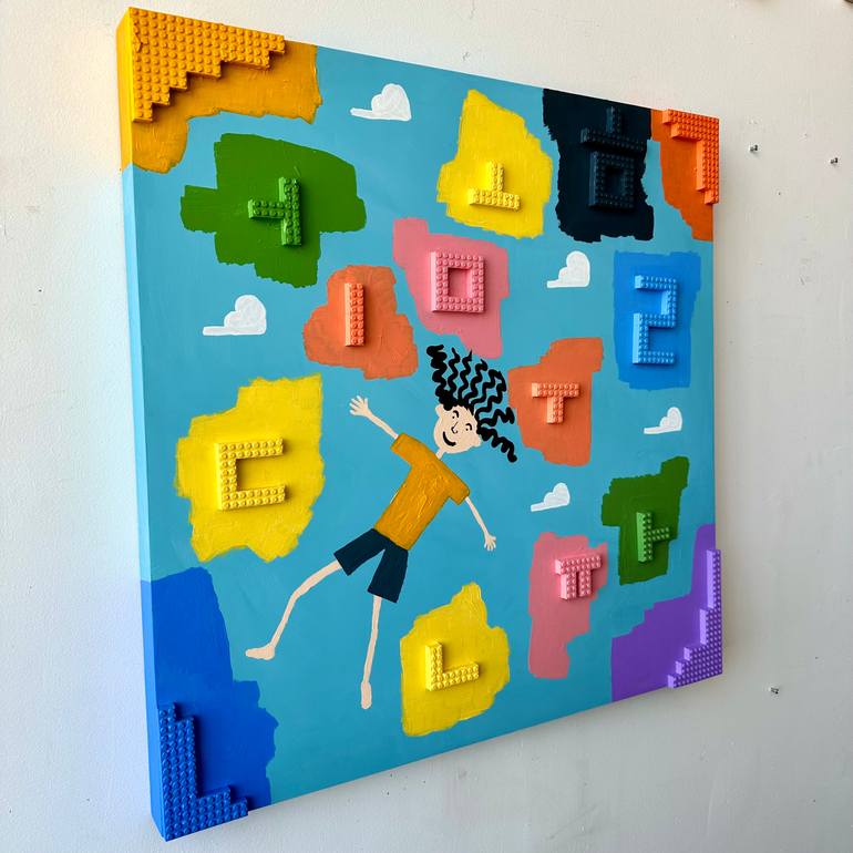 Original Figurative Children Painting by Question Marker